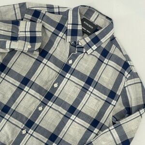 Bonobos Slim Fit Plaid Button Down Shirt Mens Small Blue Grey Check Long Sleeve